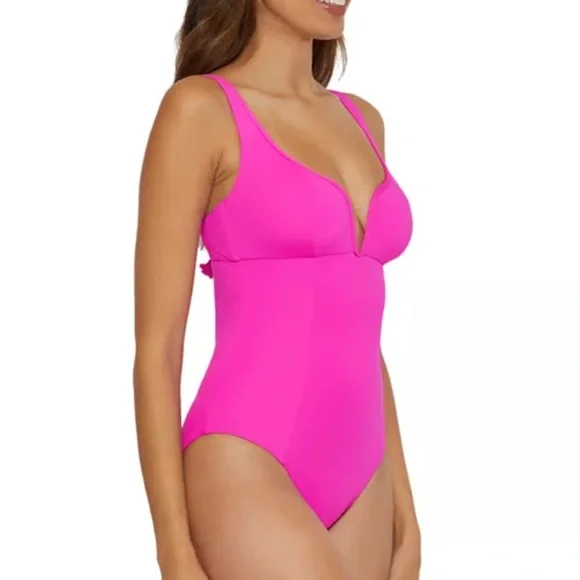🆕 BECCA® by Rebecca Virtue Color Code V Wire One Piece Swimsuit - Picture 3 of 7